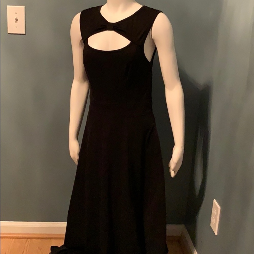 eShakti Long Black Sleeveless Maxi Dress Small